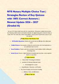 NYS Notary Multiple Choice Test | Strategies Review of Key Quizzes with 100% Correct Answe