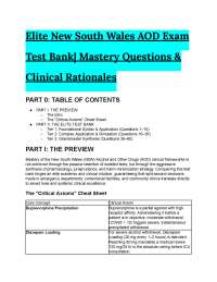 2026/2027 Elite NSW AOD Exam Test Bank | 33+ Clinical Mastery Q&A