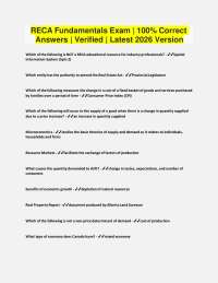 RECA Fundamentals Exam | 100% Correct Answers | Verified | Latest 2026 Version