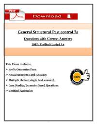 Structural Pest Control 7A Questions & Answers (2026/2027) | Pest Exam | Licensing (PDF)