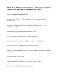 TAMU PLPA 301 Final Exam Review – Study Guide, Practice Questions & Plant Pathology Exam P