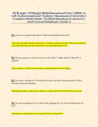 NUR 2356 / NUR2356 Multidimensional Care I (MDC 1) CJE (Latest 2026/2027 Update)