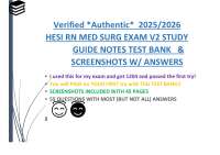 Verified *Authentic* 2025/2026 HESI RN MED SURG EXAM V2 STUDY GUIDE NOTES TEST BANK & SCR