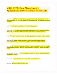 WGU C170 - Data Management – Applications, 100% Accurate. VERIFIED.