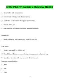 NYU Pharm Exam 2 Review Notes