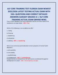 Alf core training test florida exam newest 2025/2026