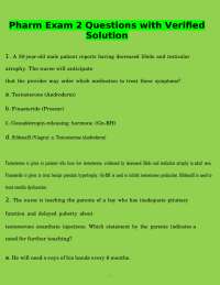 Pharm Exam 2 Questions with Verified Solution