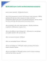 MCB 246 Exam 2 with verified detailed solutions