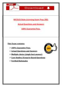 MCOLES State Licensing Exam Prep (PDF) | (2026/2027) Police Exam Qs and Ans | 601