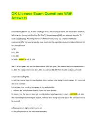 OK License Exam Questions With Answers