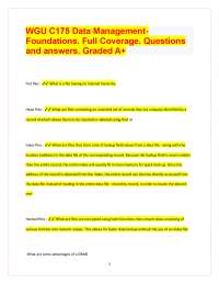 WGU C175 Data Management Foundations. Full Coverage. Questions and answers. Graded A+ Fl