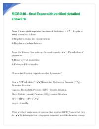 MCB 246 – final Exam with verified detailed answers