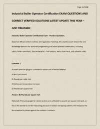Industrial Boiler Operator Certification EXAM QUESTIONS AND CORRECT VERIFIED SOLUTIONS LAT