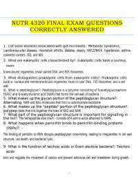 NUTR 4320 Final Exam questions correctly answered