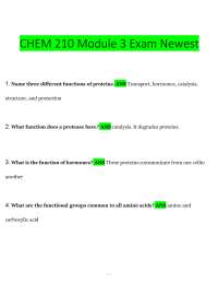 CHEM 210 Module 3 Exam – (2026) Actual Questions & Answers (Biochemistry) 100% Guarantee