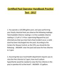 Certified Pool Operator Handbook Practice Test Questions with solved solutions