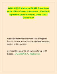 WGU C952 Midterm Exam Questions & Answers 2026–2027 | Computer Architecture Study Guide |