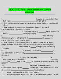 BIOC 3560 Final exam questions correct answers