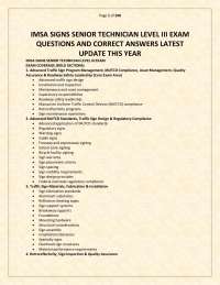 IMSA SIGNS Senior Technician Level III Exam QUESTIONS AND CORRECT ANSWERS LATEST UPDATE TH