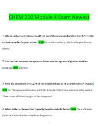 CHEM 210 Module 4 Exam – (2026) Actual Questions & Answers (Biochemistry) 100% Guarantee