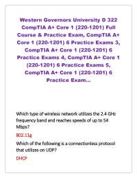 WGU D322 CompTIA A+ Core 1 (220-1201) Full Course & 6 Practice Exams | 2026–2027 Complete