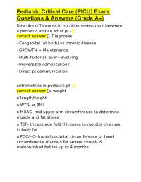 Pediatric Critical Care (PICU) Exam Questions & Answers (Grade A+)