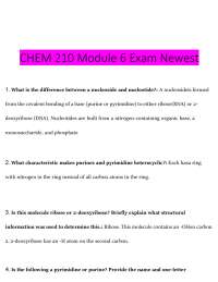 CHEM 210 Module 6 Exam – (2026) Actual Questions & Answers (Biochemistry)