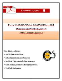 FCTC Mechanical Reasoning Test Q&A (2026/2027) | Firefighter Testing | FCTC (PDF)