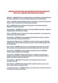 NBCRNA CERTIFICATION AND RECERTIFICATION EXAM NEW SET WITH 100% VERIFIED SOLUTIONS 2026