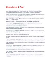 Alarm Level 1 Test Questions With 100% Correct Answers.