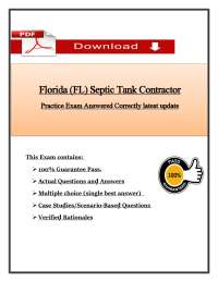 Florida (FL) Septic Tank Contractor Practice Exam PDF (2026) Questions & Answers