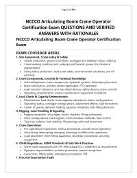 NCCCO Articulating Boom Crane Operator Certification Exam QUESTIONS AND VERIFIED ANSWERS W
