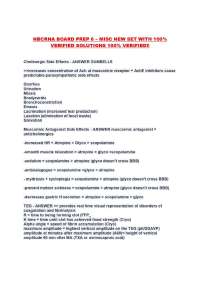 NBCRNA BOARD PREP 6 – MISC NEW SET WITH 100% VERIFIED SOLUTIONS 100% VERIFIED!!