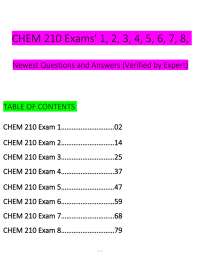 CHEM 210 Exams 1–8 – (2026) Actual Questions & Answers (Biochemistry) 100% Guarantee Pass