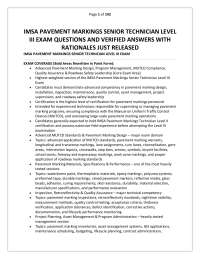 IMSA Pavement Markings Senior Technician Level III Exam – QUESTIONS AND VERIFIED ANSWERS W