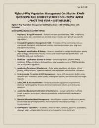 Right-of-Way Vegetation Management Certification EXAM QUESTIONS AND CORRECT VERIFIED SOLUT