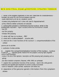 MCB 2050 Final exam questions updated version