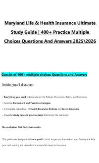 Maryland Life & Health Insurance Study Guide (PDF) | 400+ Practice Questions 2026
