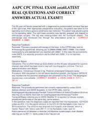 AAPC CPC FINAL EXAM 2026LATEST REAL QUESTIONS AND CORRECT ANSWERS ACTUAL EXAM!!!