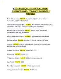 NU650/NU 650 FINAL EXAM SG QUESTIONS WITH COMPLETE SOLUTIONS 2025/2026 REGIS