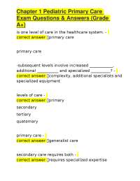 Chapter 1 Pediatric Primary Care Exam Questions & Answers (Grade A+)