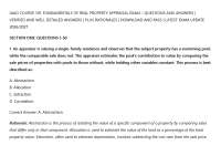 IAAO COURSE 101 FUNDAMENTALS OF REAL PROPERTY APPRAISAL EXAM – QUESTIONS AND ANSWERS |