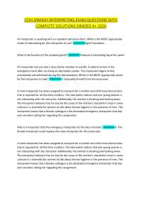CCHI SPANISH INTERPRETING EXAM QUESTIONS WITH COMPLETE SOLUTIONS GRADED A+ 2026