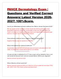 PANCE Dermatology Exam | Questions and Verified Correct Answers| Latest Version 2026 202