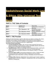 2026/2027 Saskatchewan Social Work Law & Ethics Elite Test Bank (33+ Q&A)