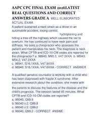 AAPC CPC FINAL EXAM 2026LATEST REAL QUESTIONS AND CORRECT ANSWERS GRADE A WELL ELABOR