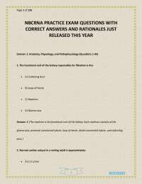 NBCRNA PRACTICE EXAM QUESTIONS WITH CORRECT ANSWERS AND RATIONALES JUST RELEASED THIS YEAR