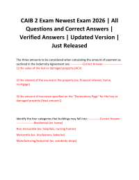CAIB 2 Exam Newest Exam 2026 | All Questions and Correct Answers | Verified Answers