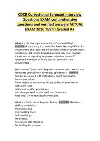 CDCR Correctional Sergeant Interview Questions EXAM comprehensive questions and verified a