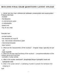 MCB 2050 Final Exam questions latest upload